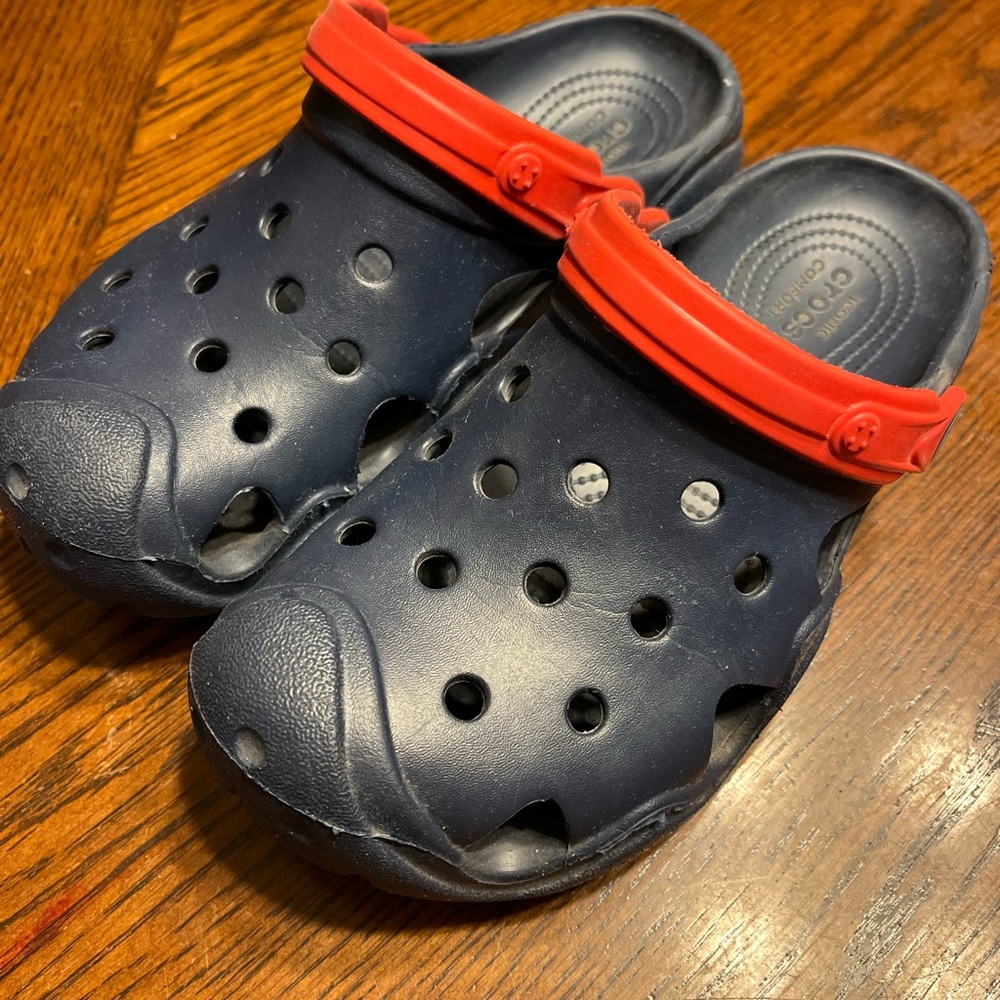 Navy Blue Crocs size 3